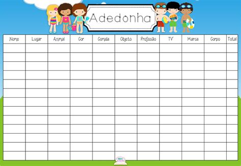 adedonha temas engraçados|Lista de temas para jogar Adedonha .